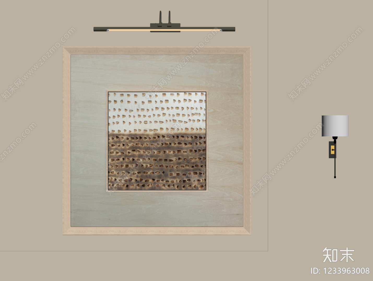 原木风抽象画SU模型下载【ID:1233963008】