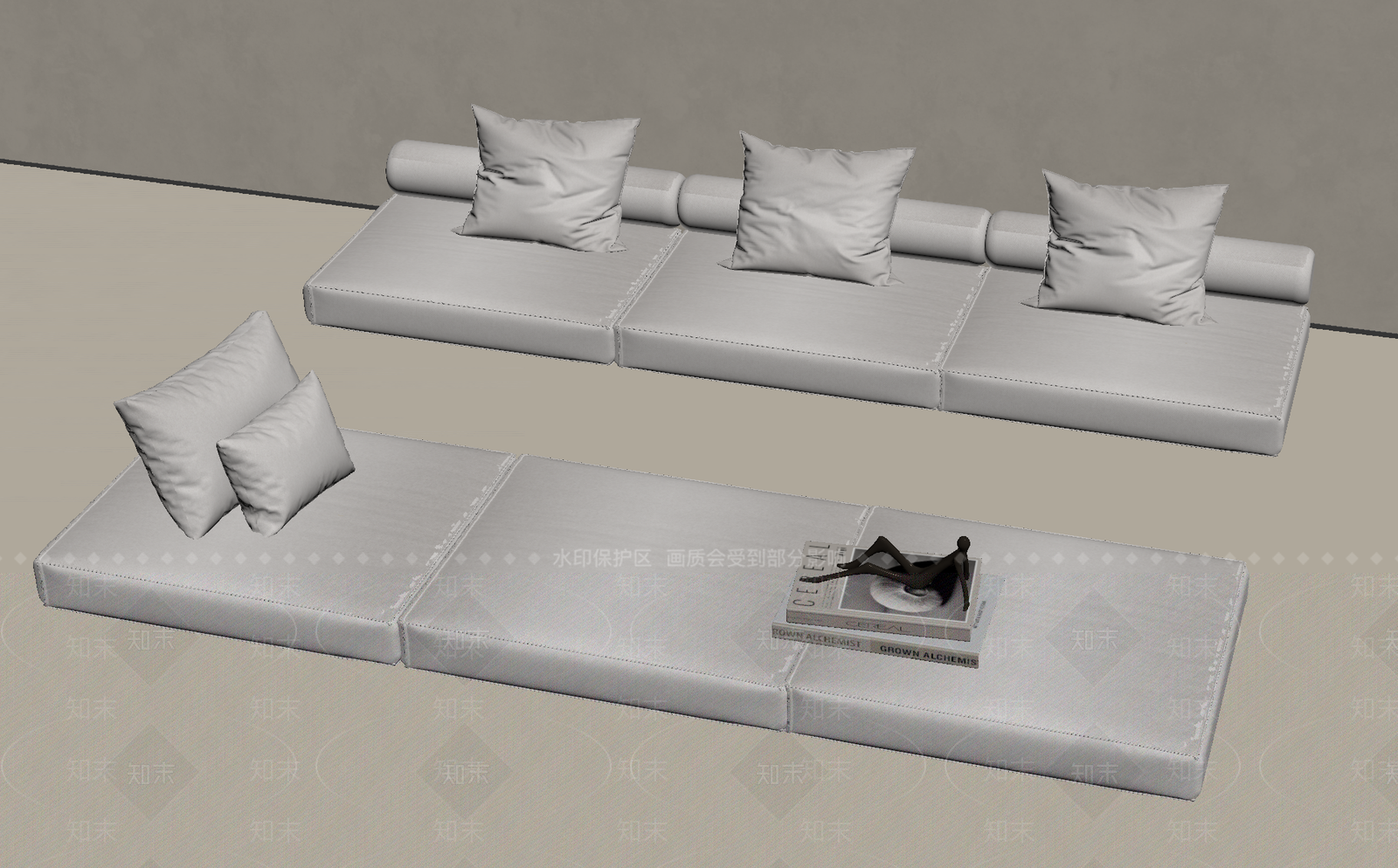 奶油风坐垫3D模型下载【ID:1233963116】