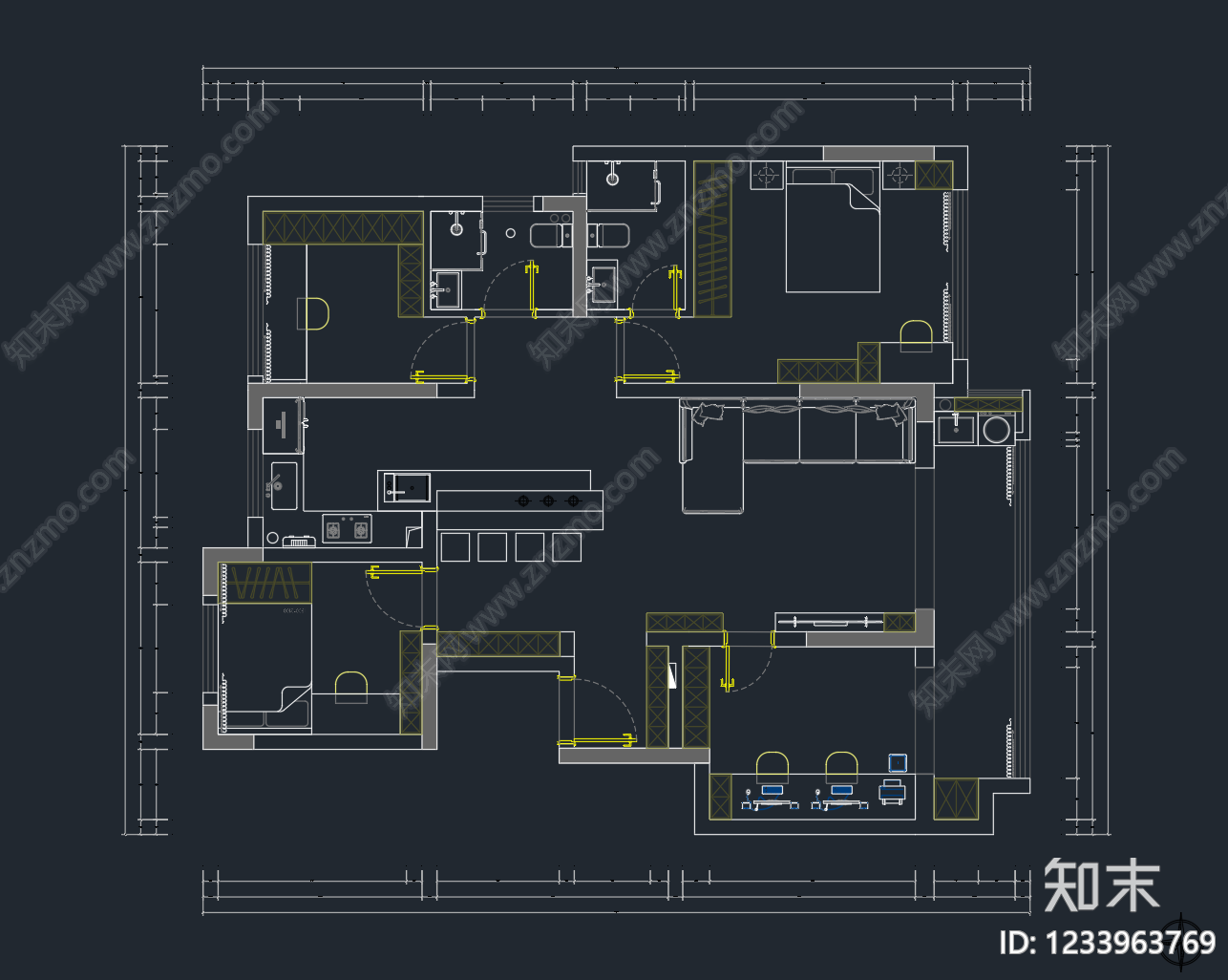 全屋定制cad施工图下载【ID:1233963769】