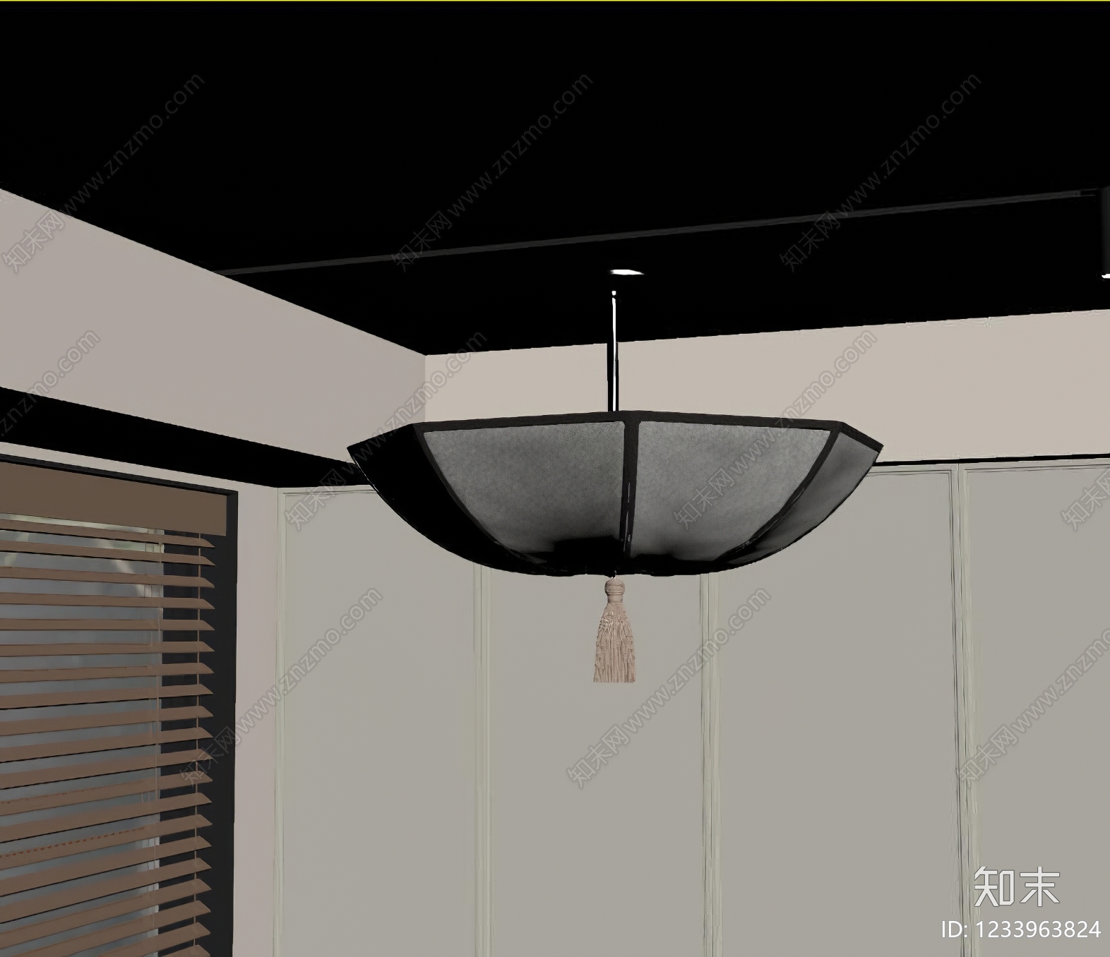 新中式儿童房吸顶灯3D模型下载【ID:1233963824】