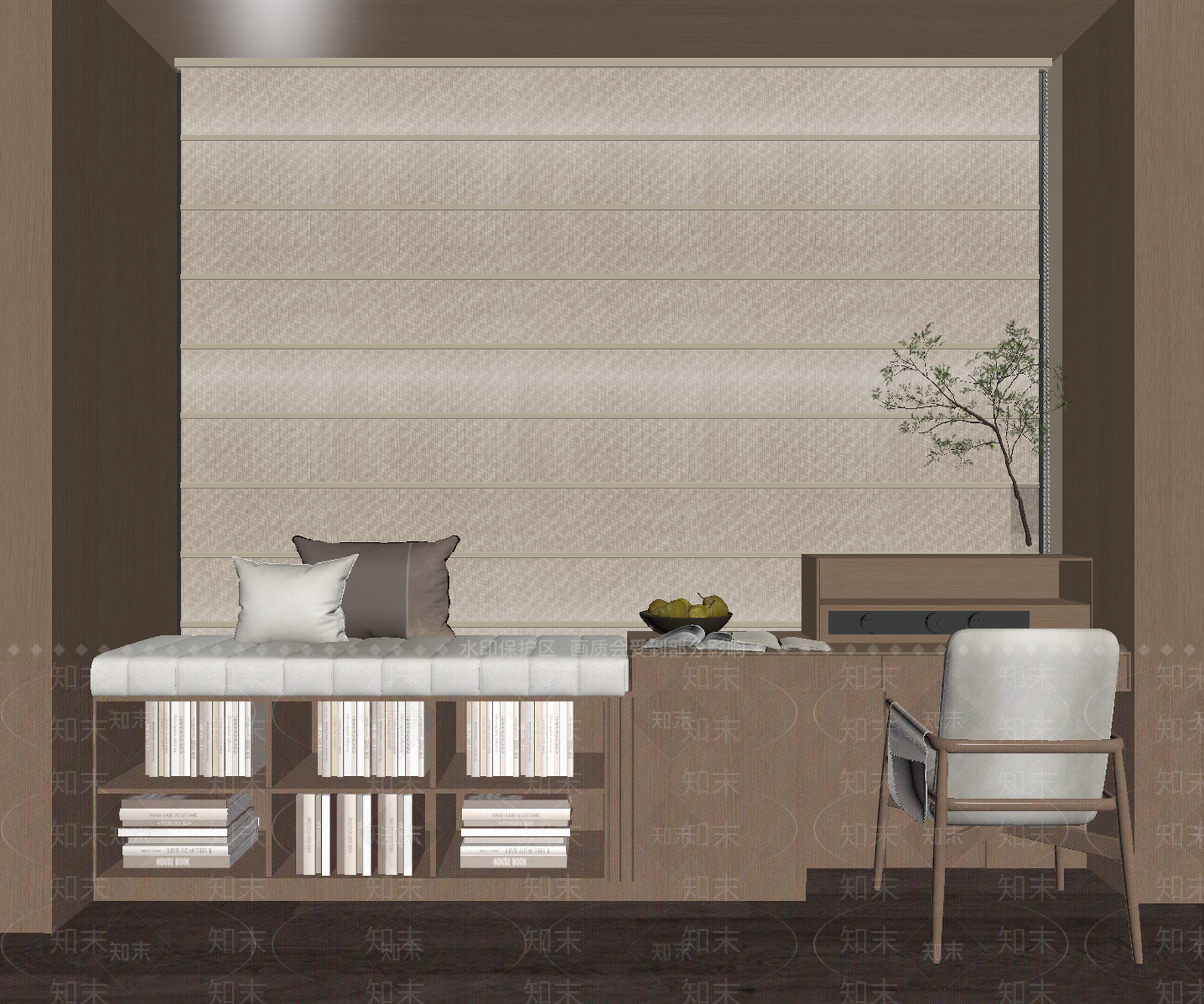原木风飘窗3D模型下载【ID:1233963993】