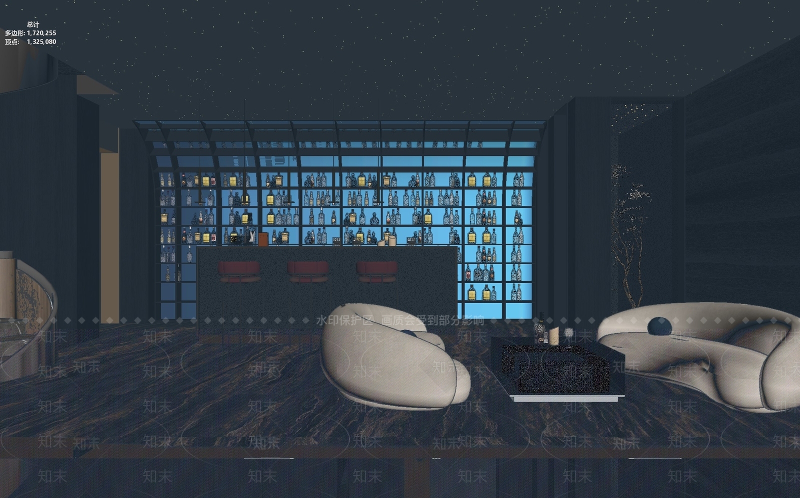 现代吧台3D模型下载【ID:1233964175】