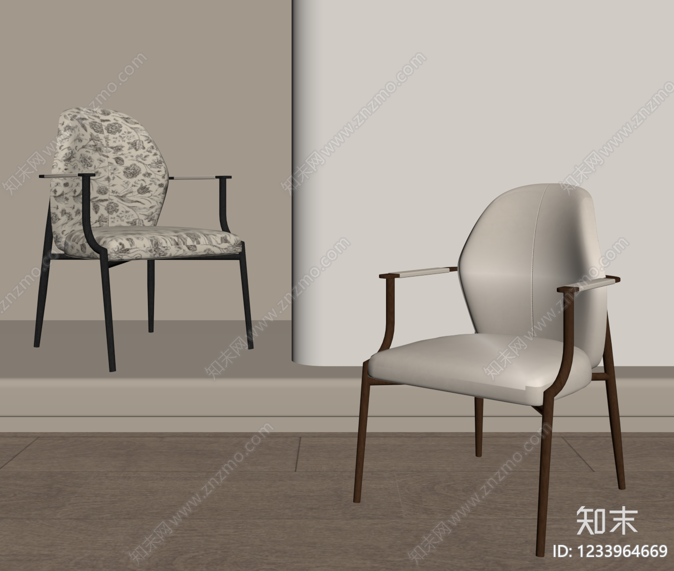 奶油风餐椅SU模型下载【ID:1233964669】