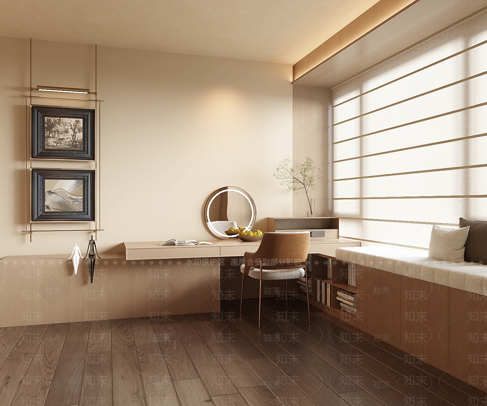 奶油风飘窗3D模型下载【ID:1233964581】