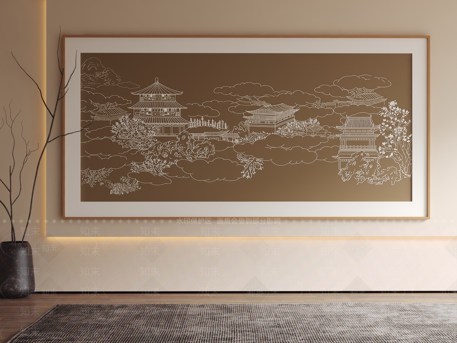 新中式宋式挂画3D模型下载【ID:1233964543】