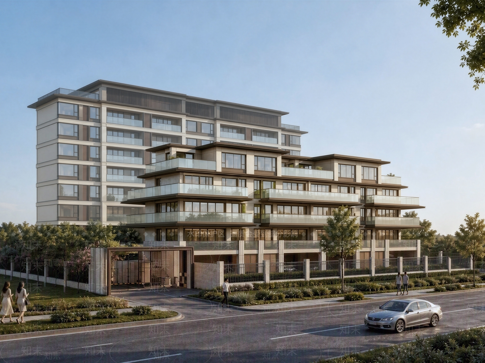 新中式小区建筑SU模型下载【ID:1233966024】