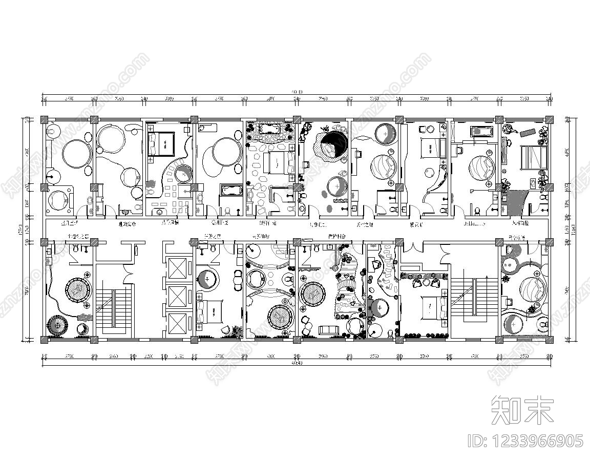 酒店cad施工图下载【ID:1233966905】