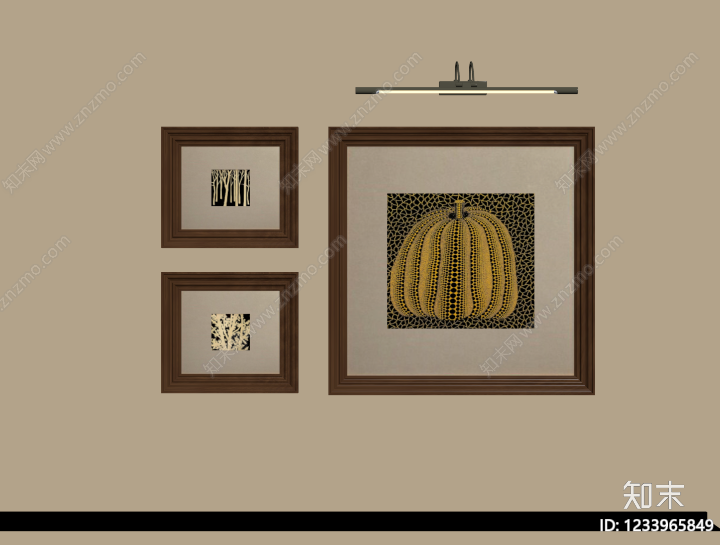 中古风挂画SU模型下载【ID:1233965849】