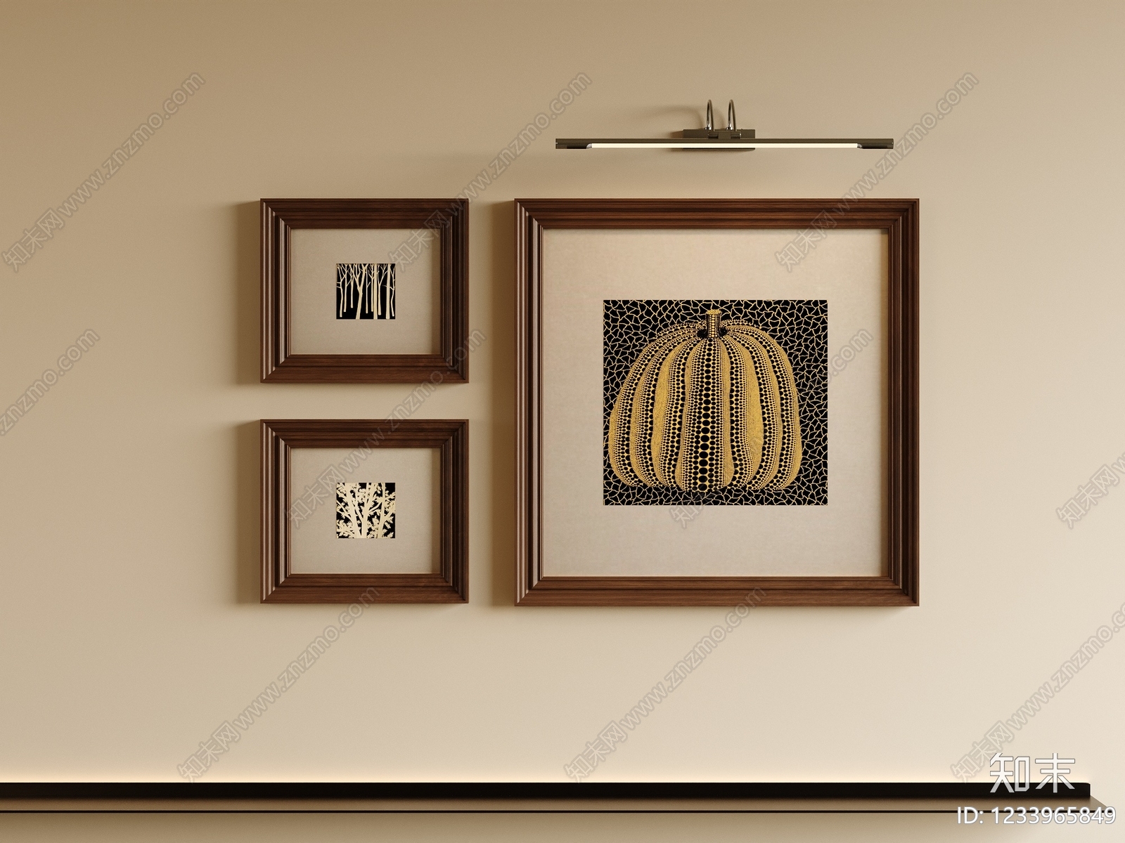 中古风挂画SU模型下载【ID:1233965849】