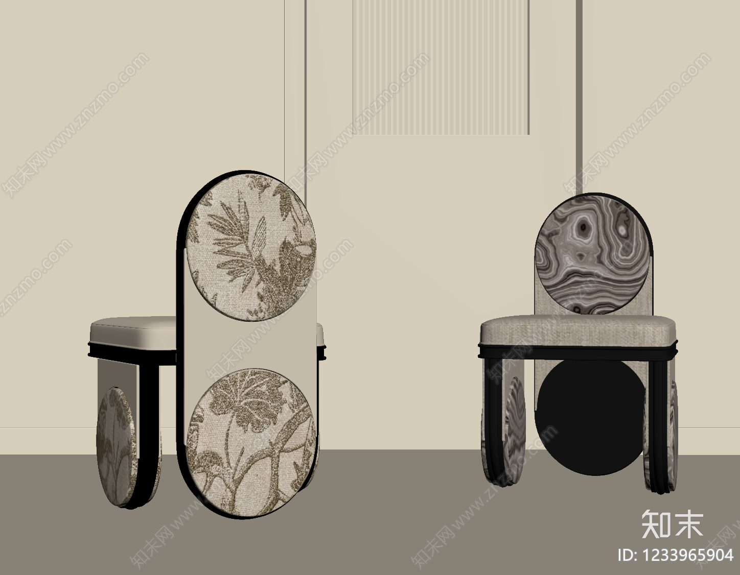 轻奢休闲椅SU模型下载【ID:1233965904】