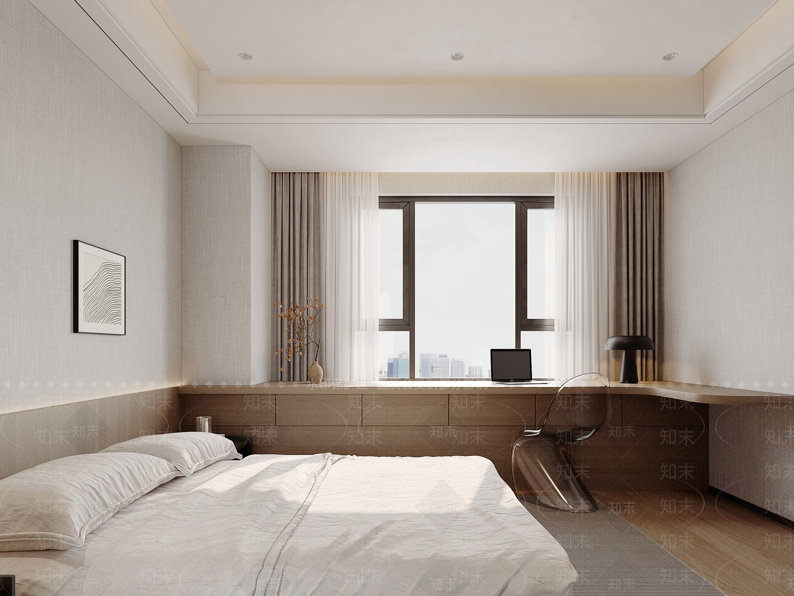 现代简约主卧3D模型下载【ID:1233966060】