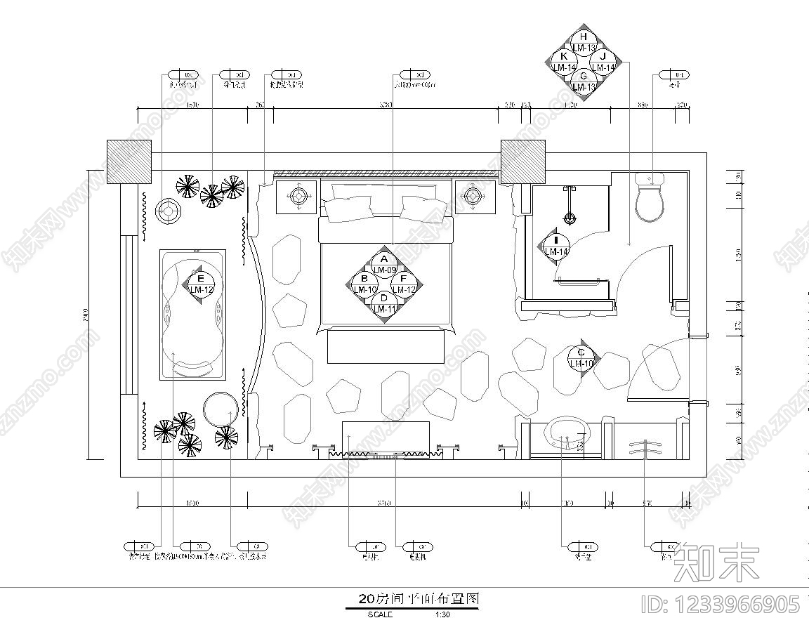 酒店cad施工图下载【ID:1233966905】