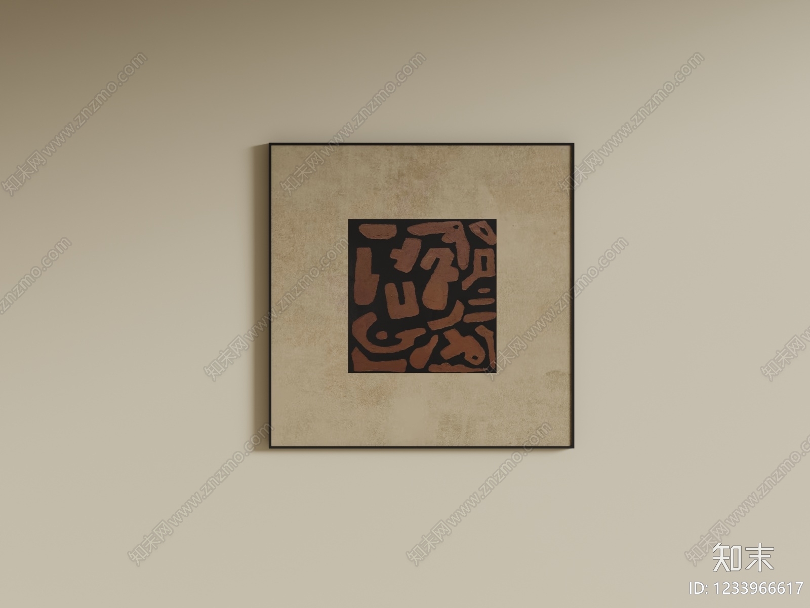 侘寂抽象画SU模型下载【ID:1233966617】