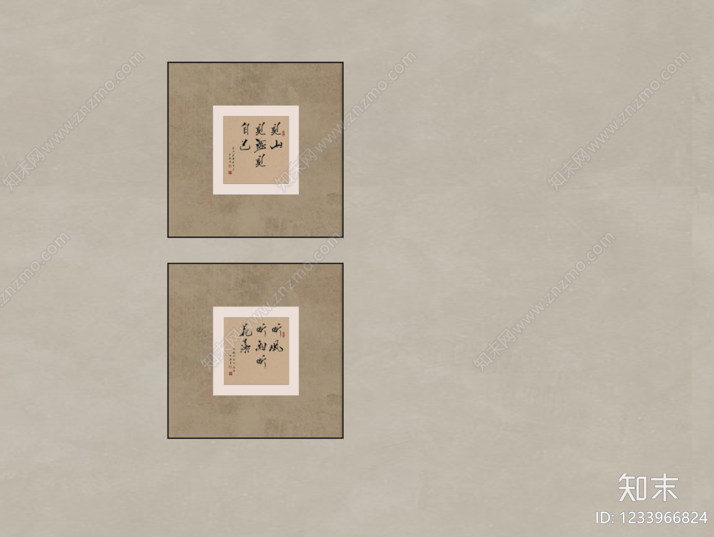 新中式字画SU模型下载【ID:1233966824】