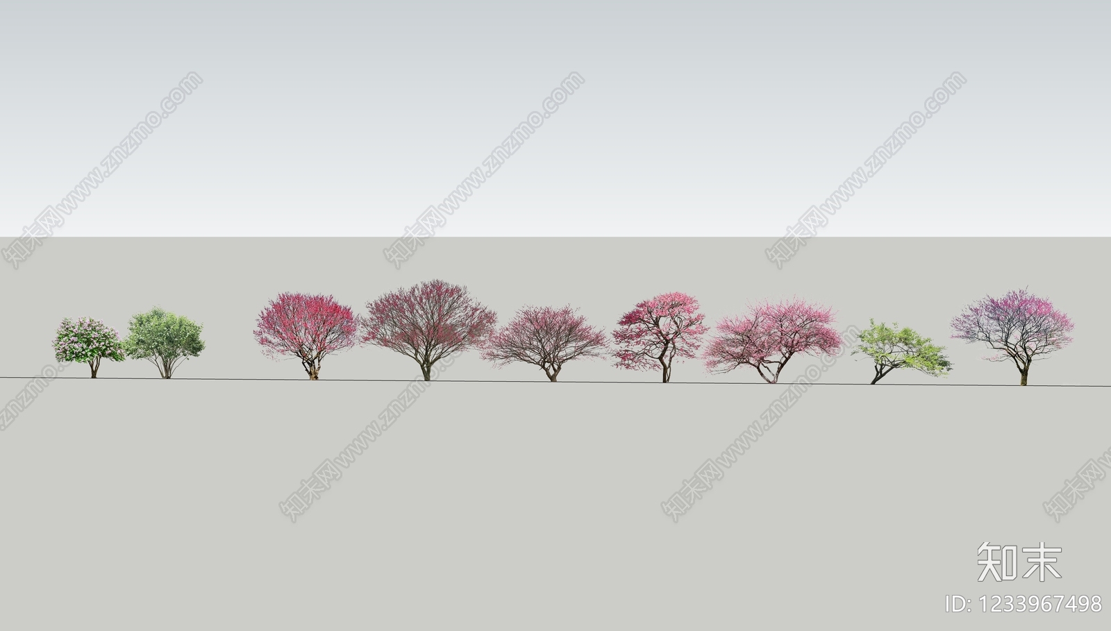 极简乔木SU模型下载【ID:1233967498】