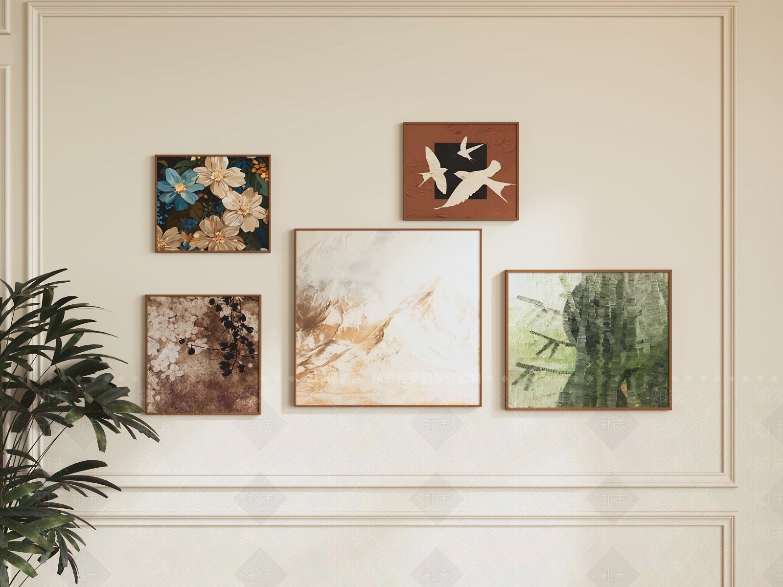法式挂画组合SU模型下载【ID:1233967605】