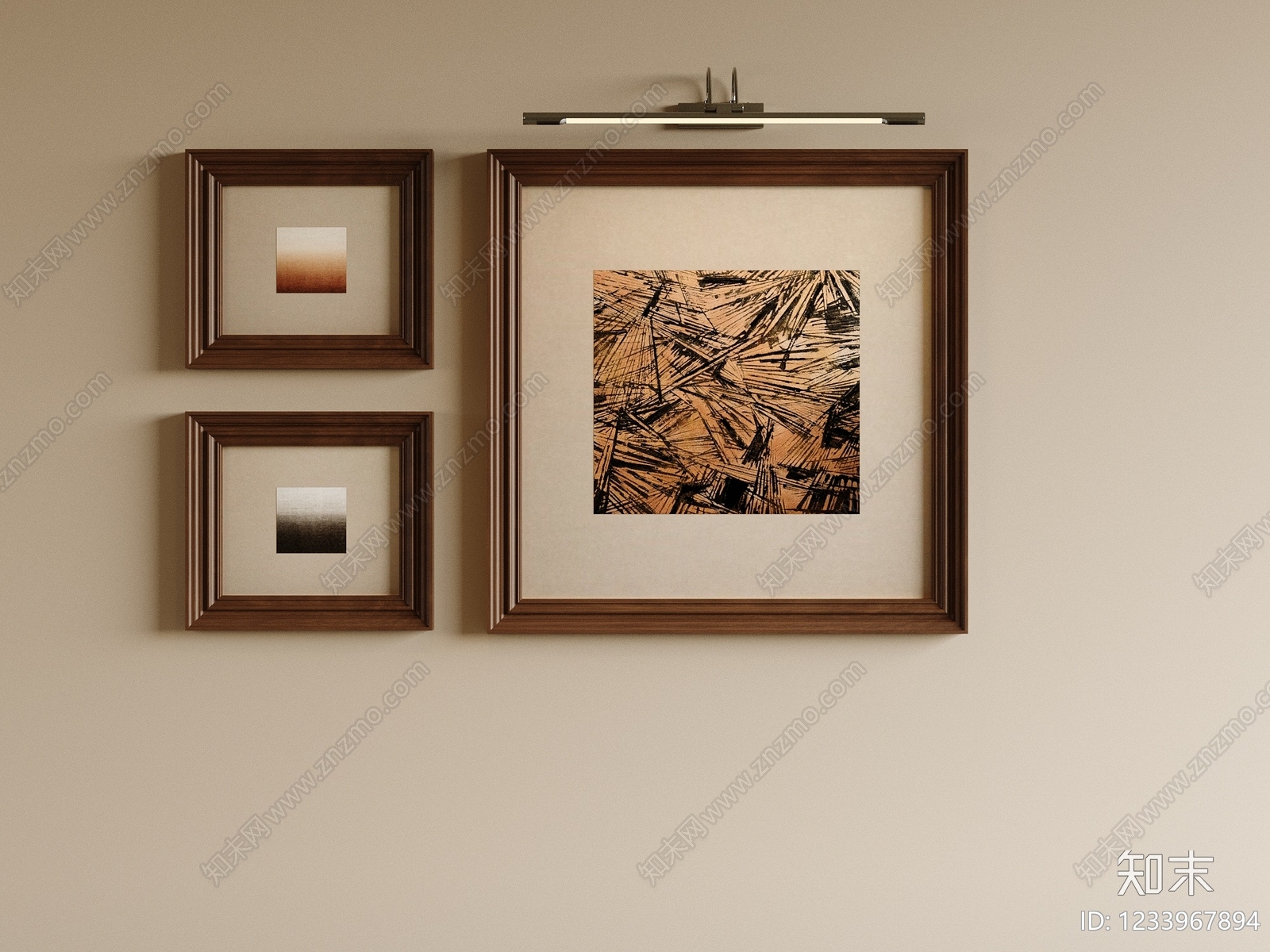 中古风挂画SU模型下载【ID:1233967894】