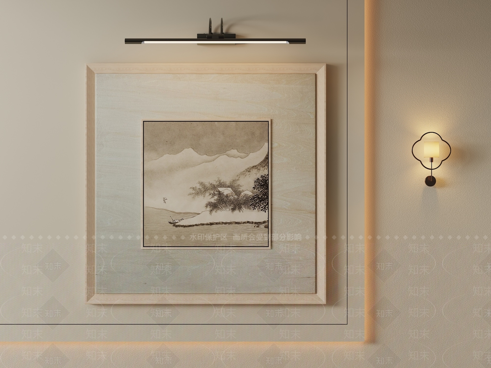 新中式山水画3D模型下载【ID:1233968309】