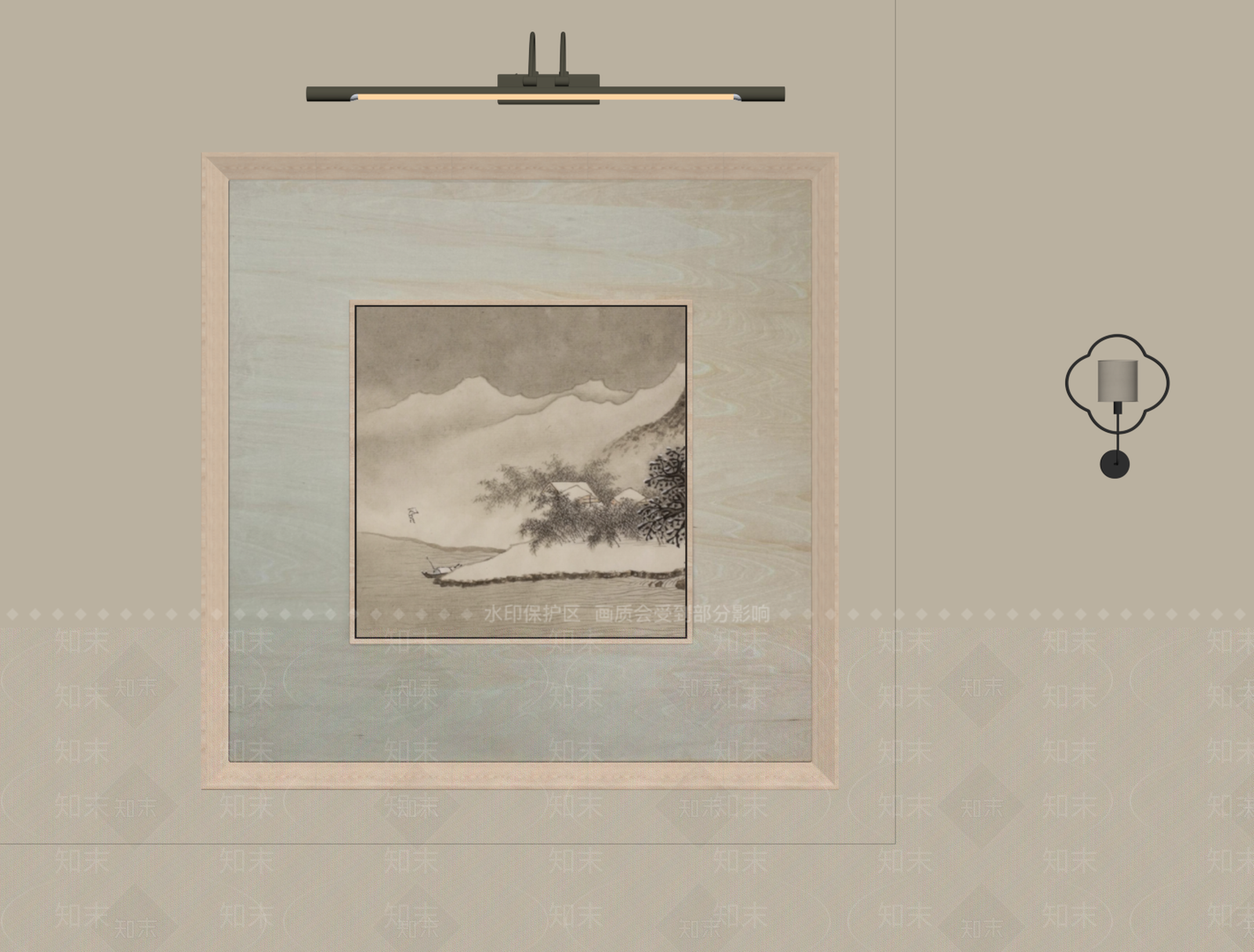 新中式山水画3D模型下载【ID:1233968309】