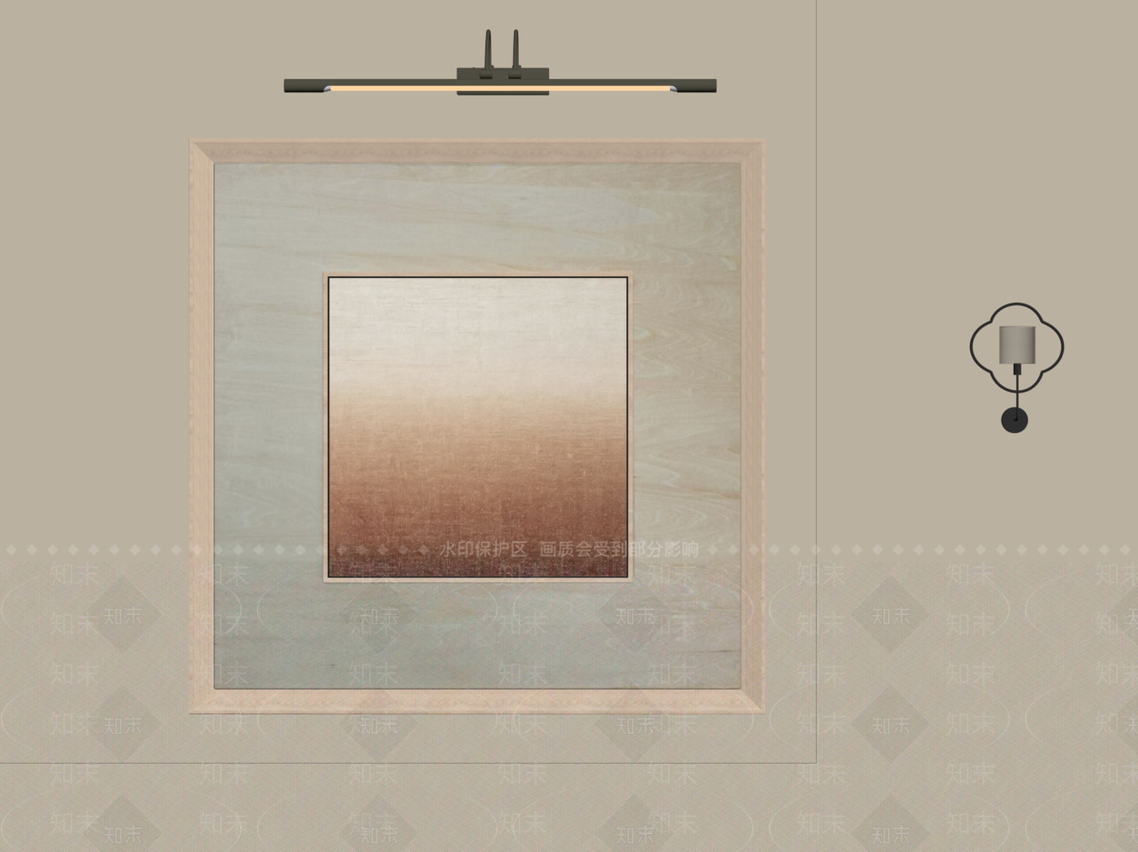 原木风抽象挂画3D模型下载【ID:1233968792】