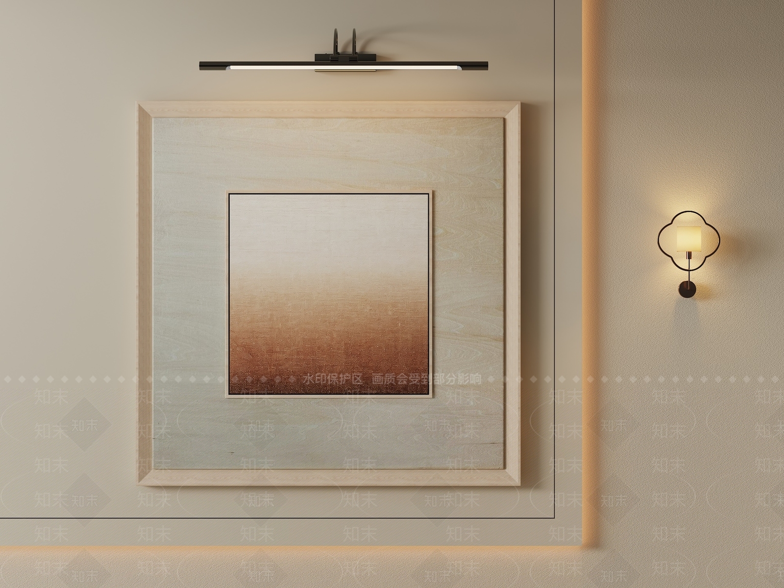 原木风抽象挂画3D模型下载【ID:1233968792】