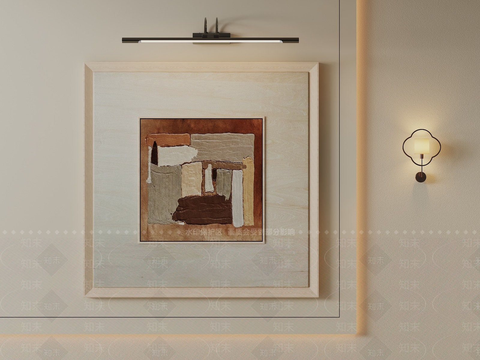 奶油风挂画3D模型下载【ID:1233968891】