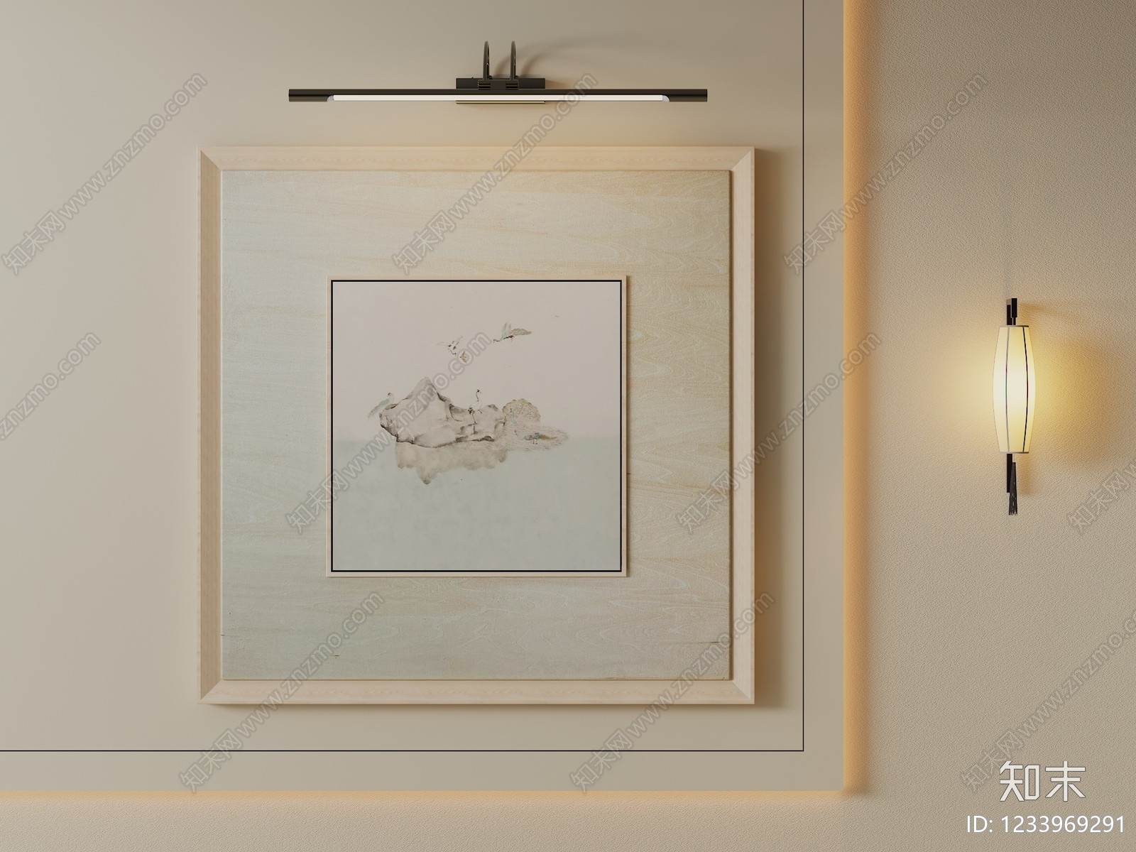新中式挂画SU模型下载【ID:1233969291】