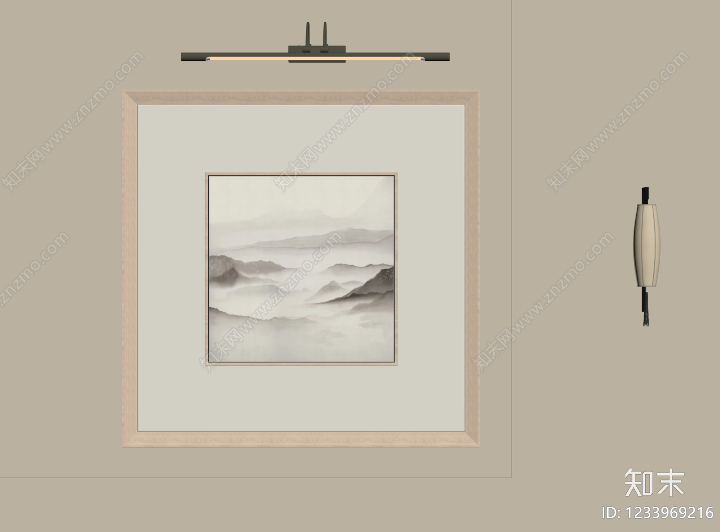 新中式挂画SU模型下载【ID:1233969216】