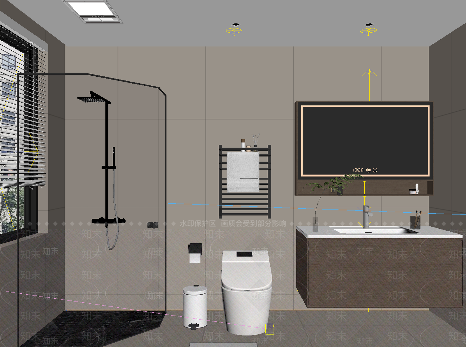 现代简约卫生间3D模型下载【ID:1233970552】
