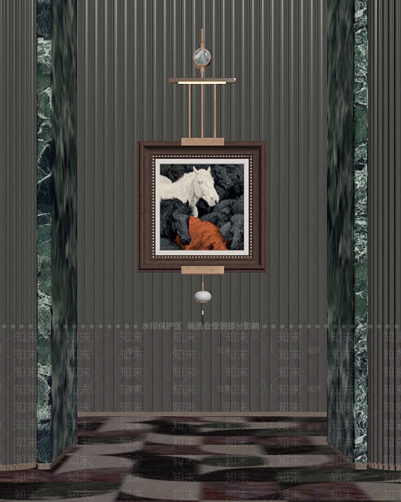 轻奢玄关挂画3D模型下载【ID:1233971147】