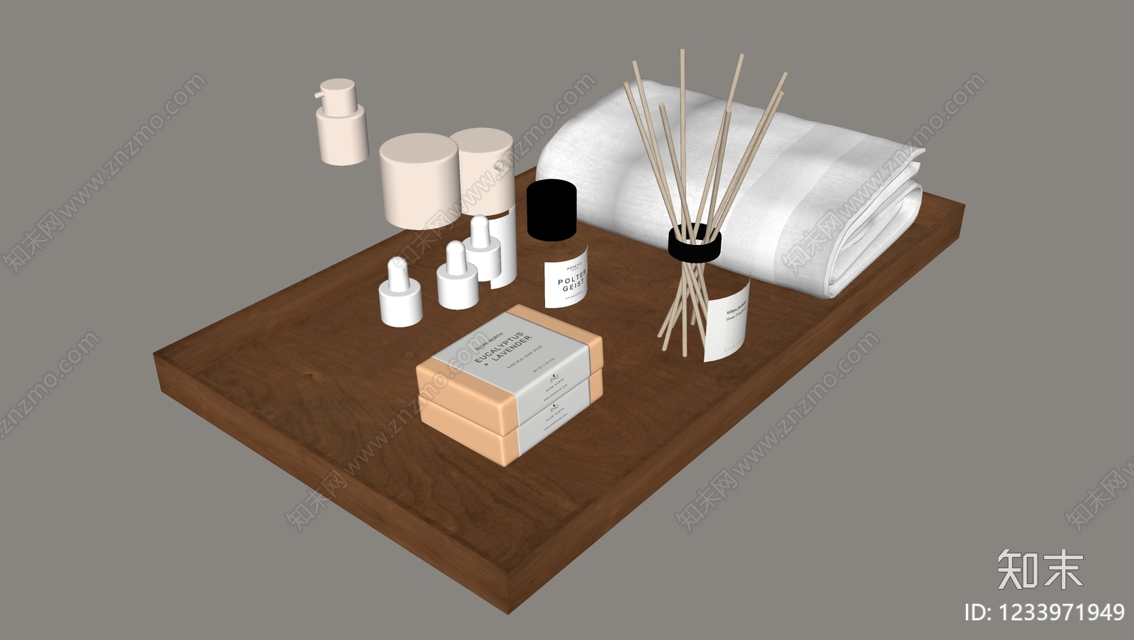 现代简约洗浴用品SU模型下载【ID:1233971949】
