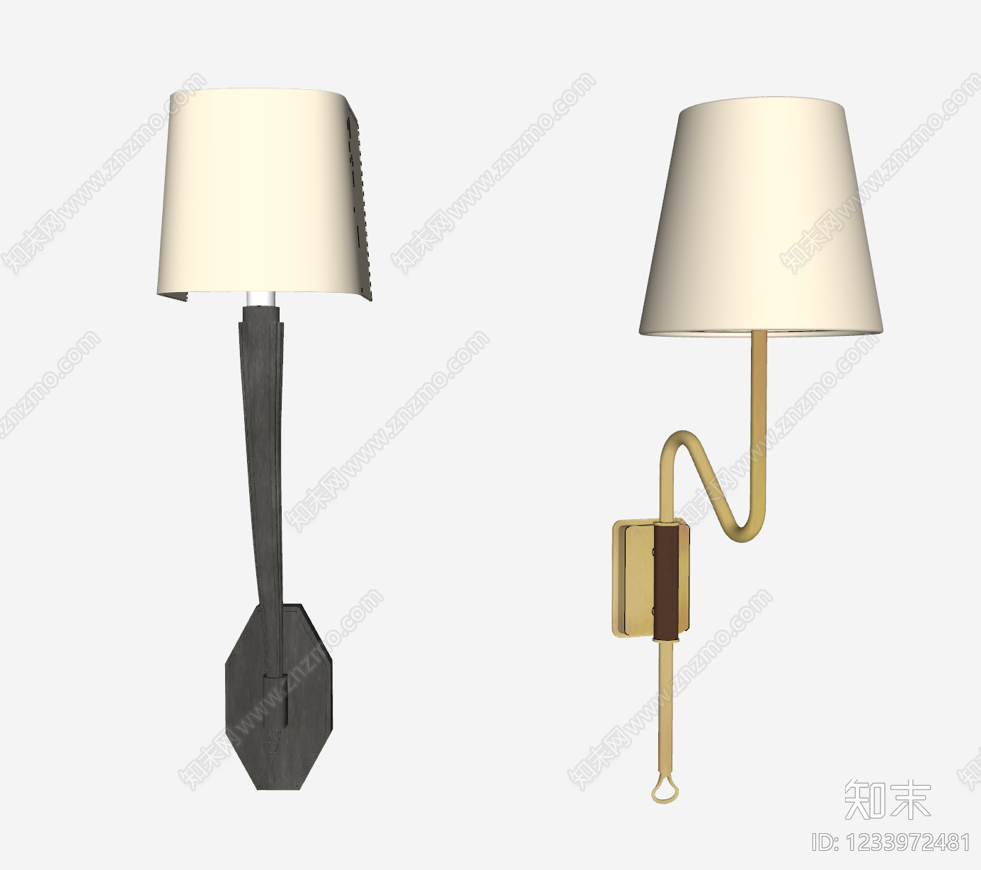 中古风墙面壁灯SU模型下载【ID:1233972481】