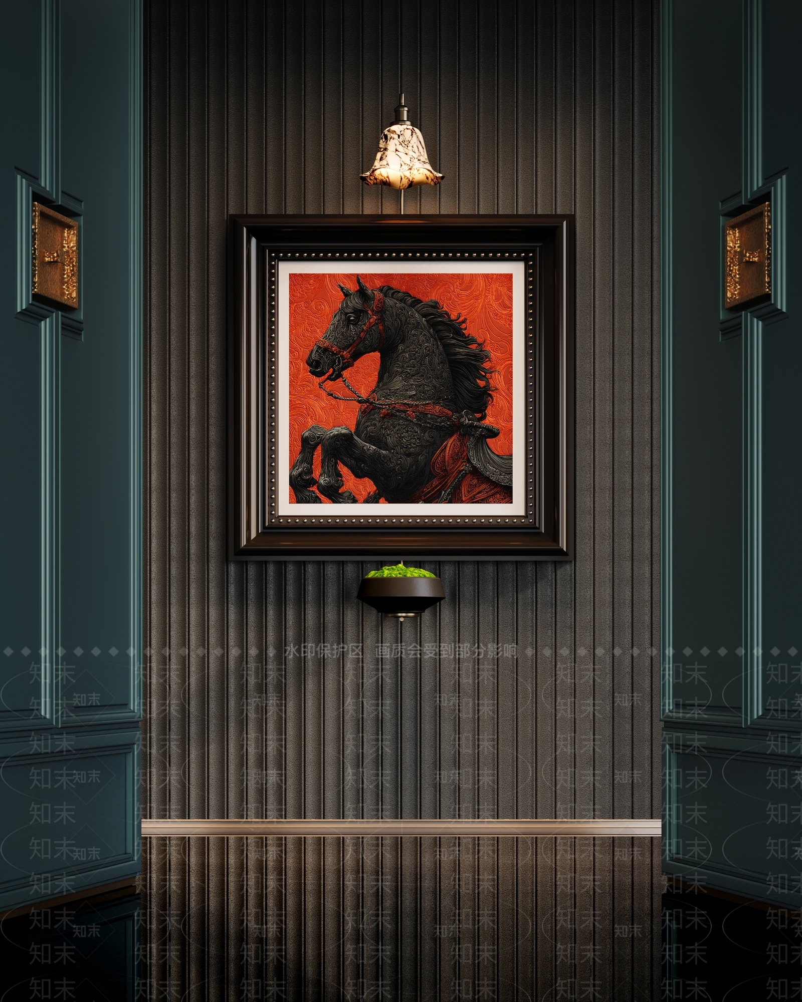 轻奢挂画SU模型下载【ID:1233972444】
