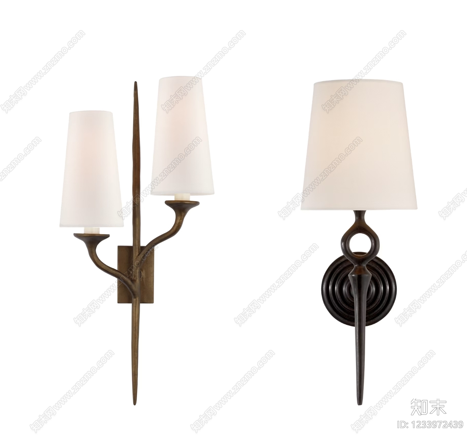 美式墙面壁灯SU模型下载【ID:1233972439】