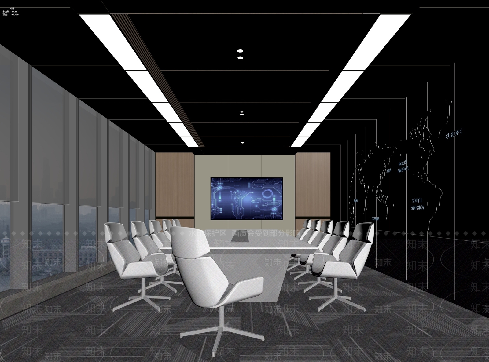 现代简约会议室3D模型下载【ID:1233972856】