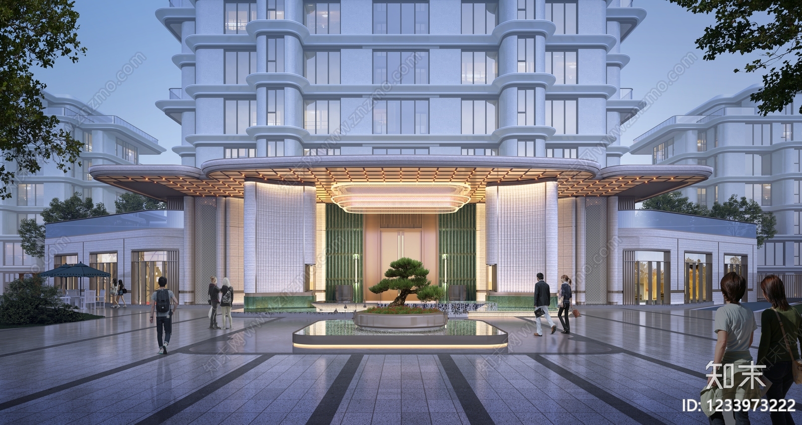 现代主义小区建筑SU模型下载【ID:1233973222】