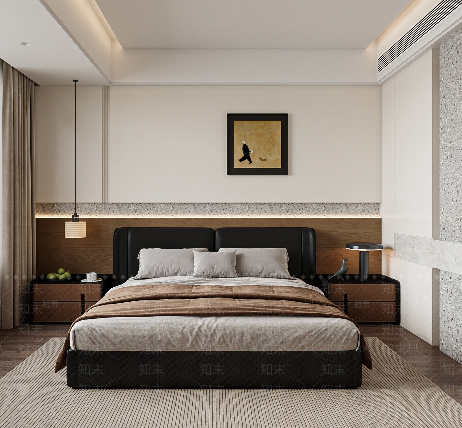 现代简约主卧3D模型下载【ID:1233974694】