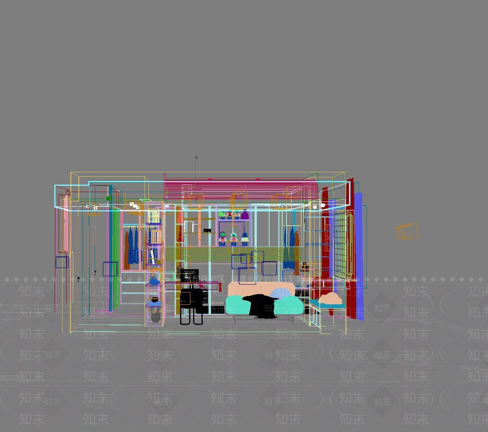 现代简约主卧3D模型下载【ID:1233974694】