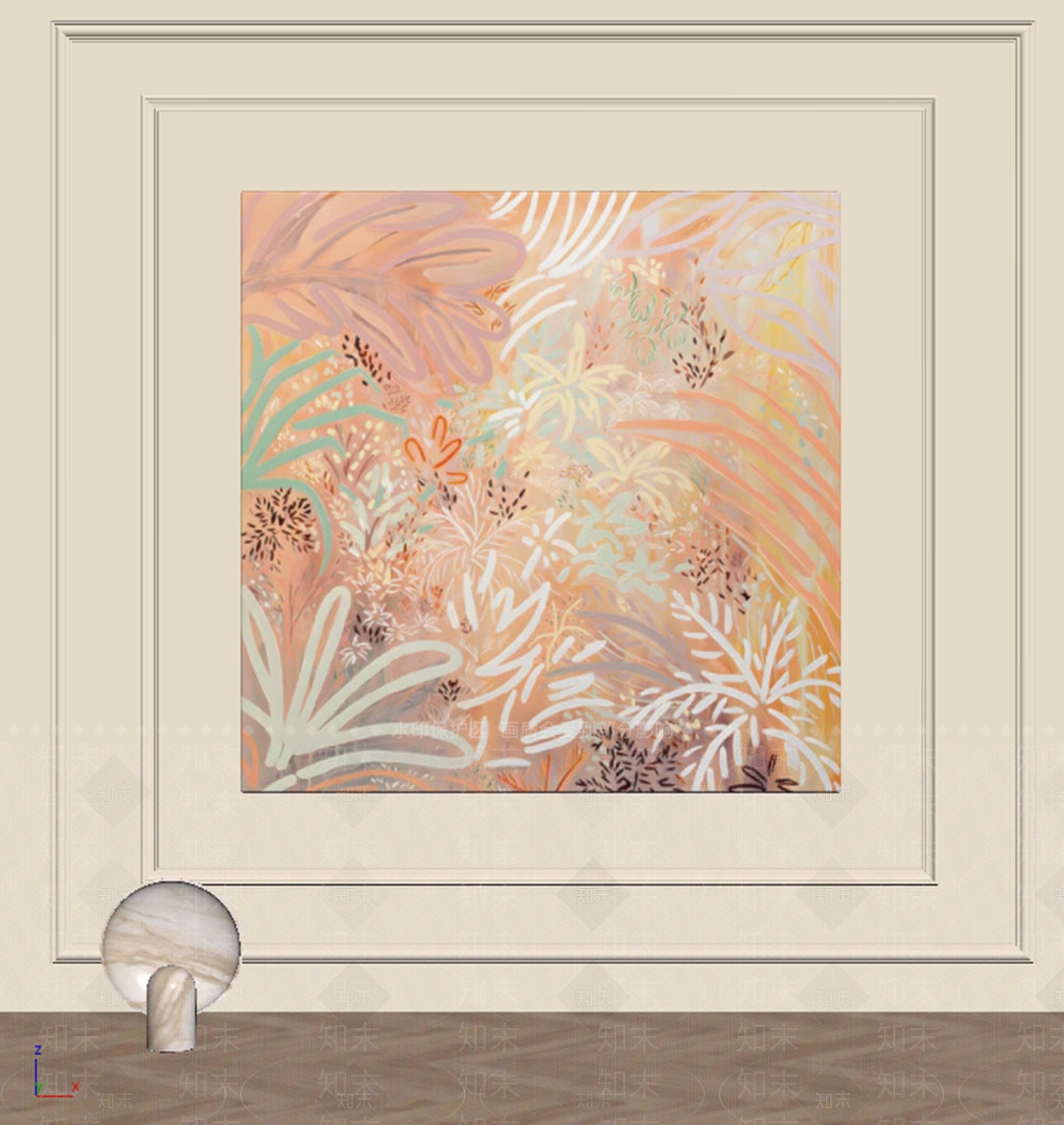 奶油风抽象挂画3D模型下载【ID:1233974832】