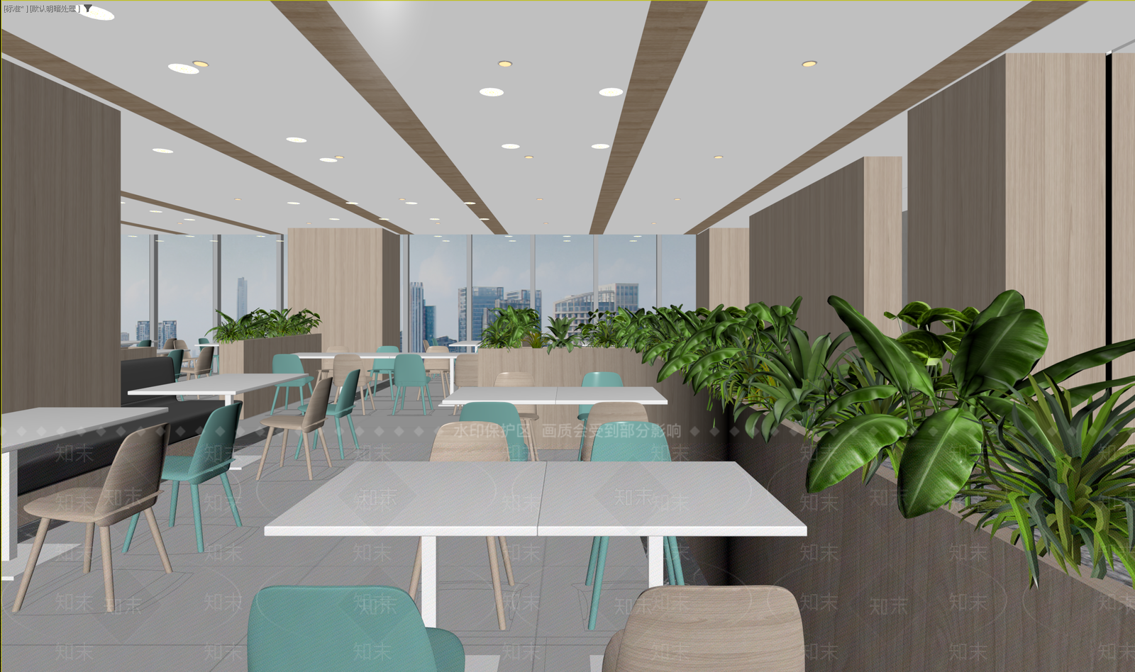 原木风学生食堂3D模型下载【ID:1233975476】