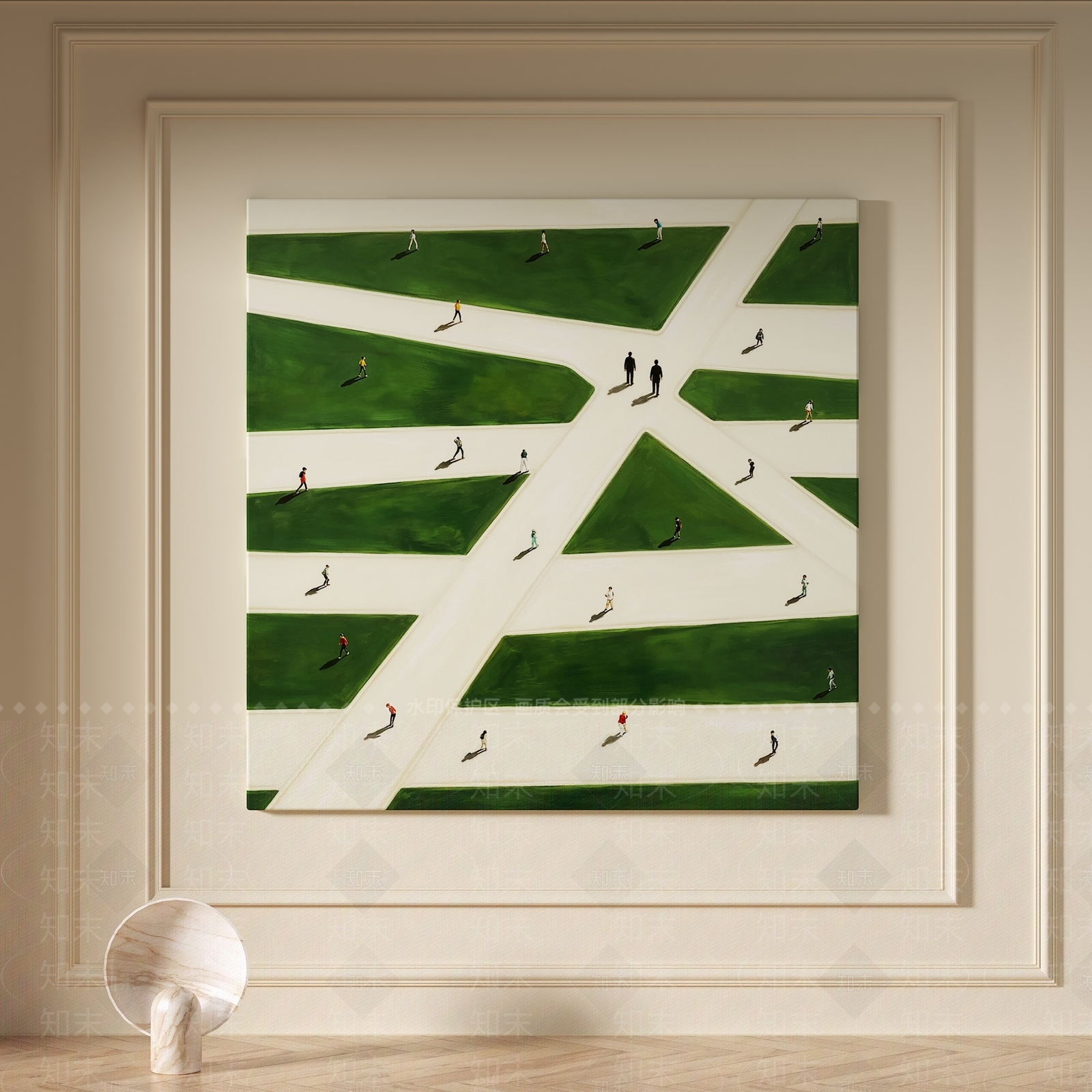 奶油风落地画3D模型下载【ID:1233975633】