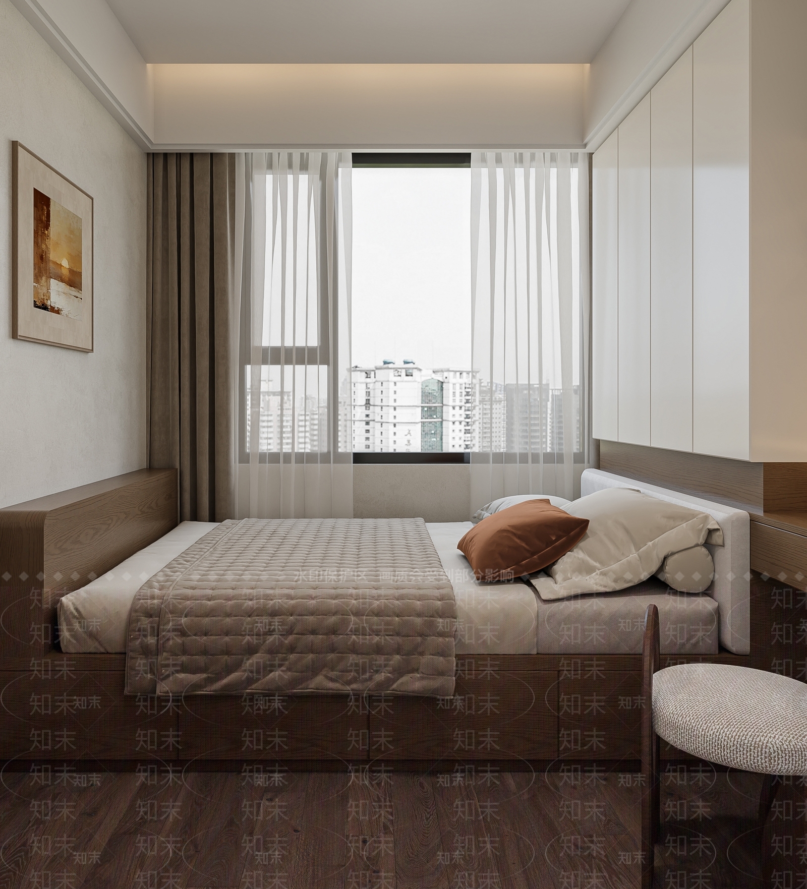 现代简约家居卧室3D模型下载【ID:1233975641】