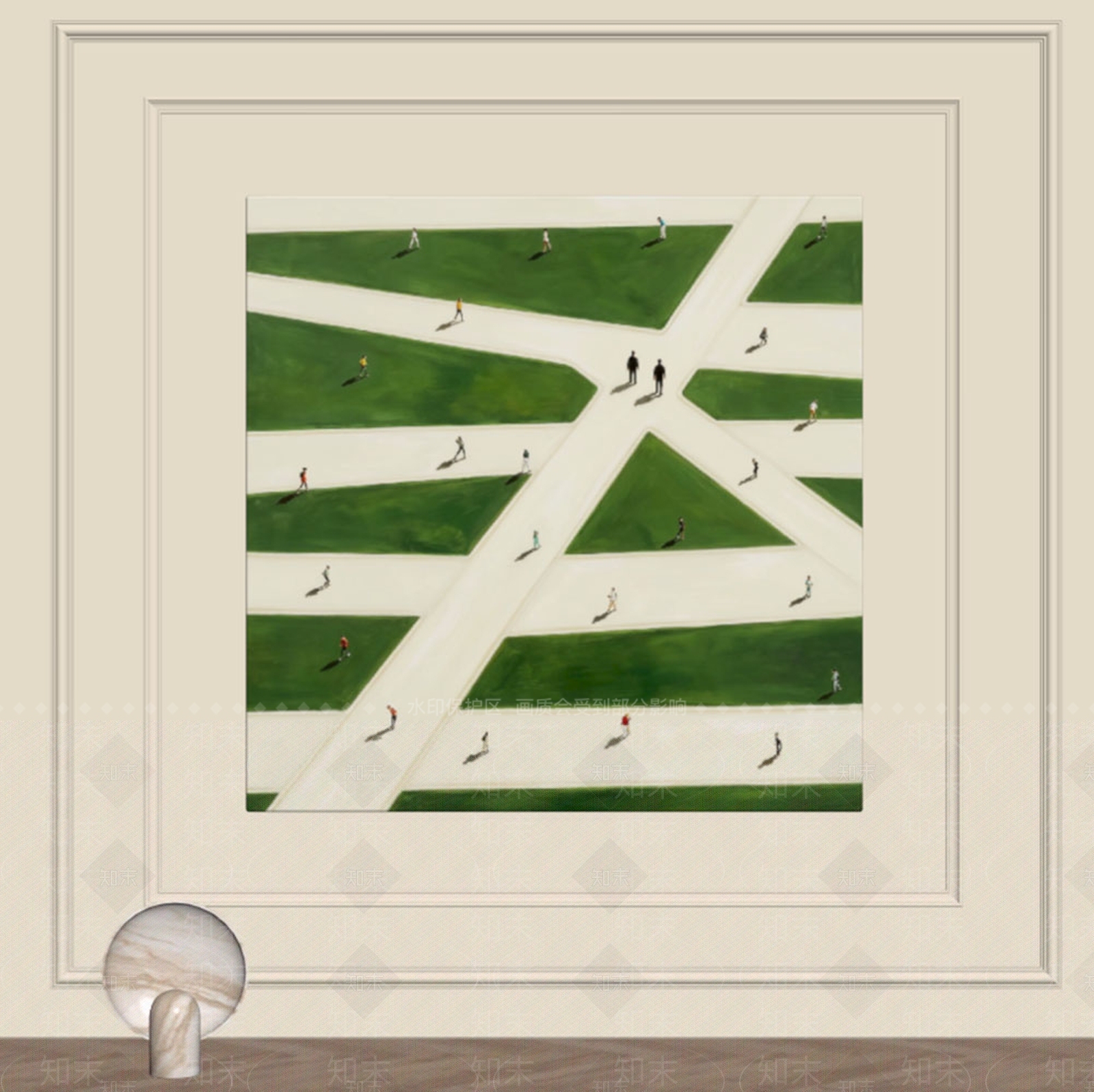 奶油风落地画3D模型下载【ID:1233975633】