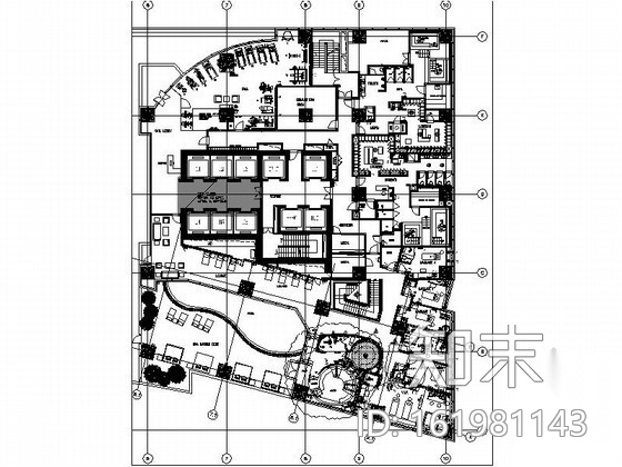 [广州]某国际酒店休闲俱乐部室内装修图（含手绘）施工图下载【ID:161981143】