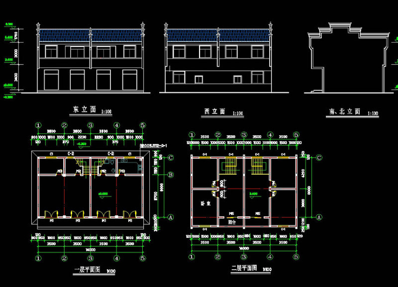 徽派建筑cad图稿素材cad施工图下载【ID:149603120】