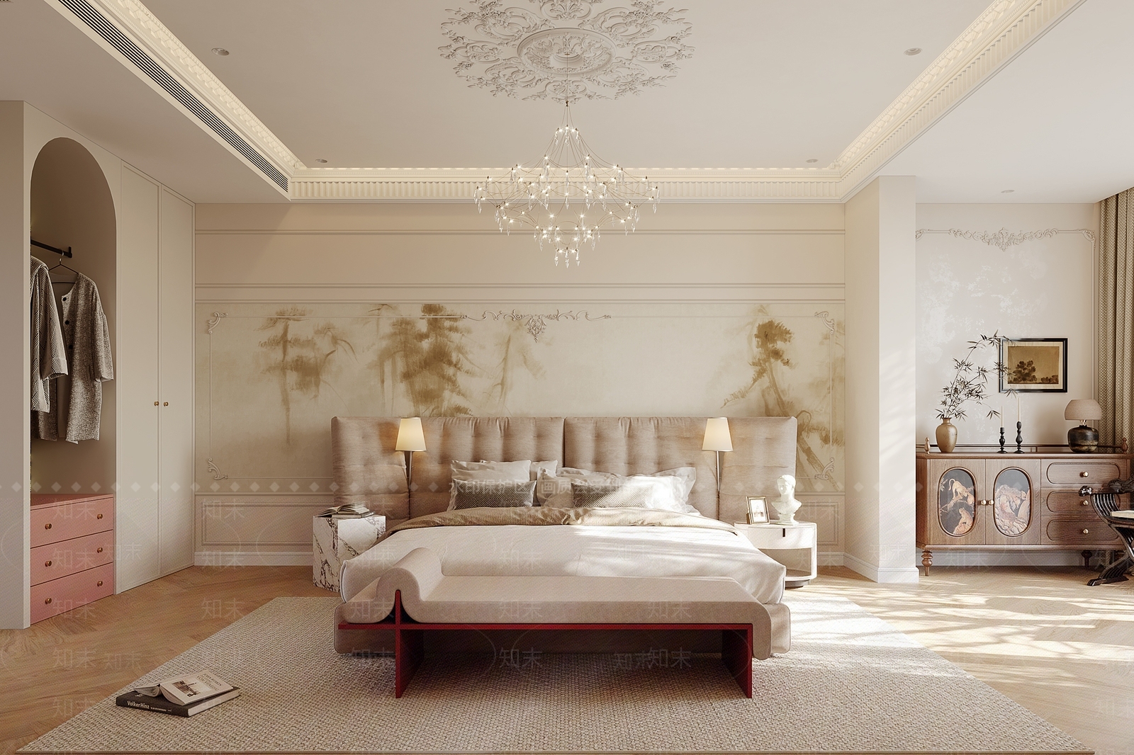 法式主卧3D模型下载【ID:1233976133】