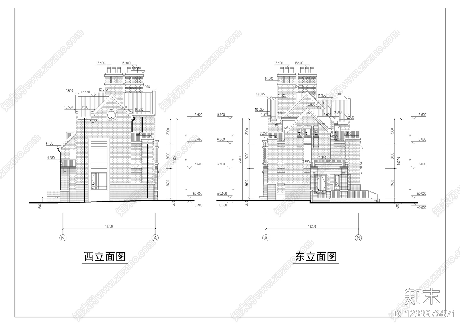 联排住宅cad施工图下载【ID:1233976871】