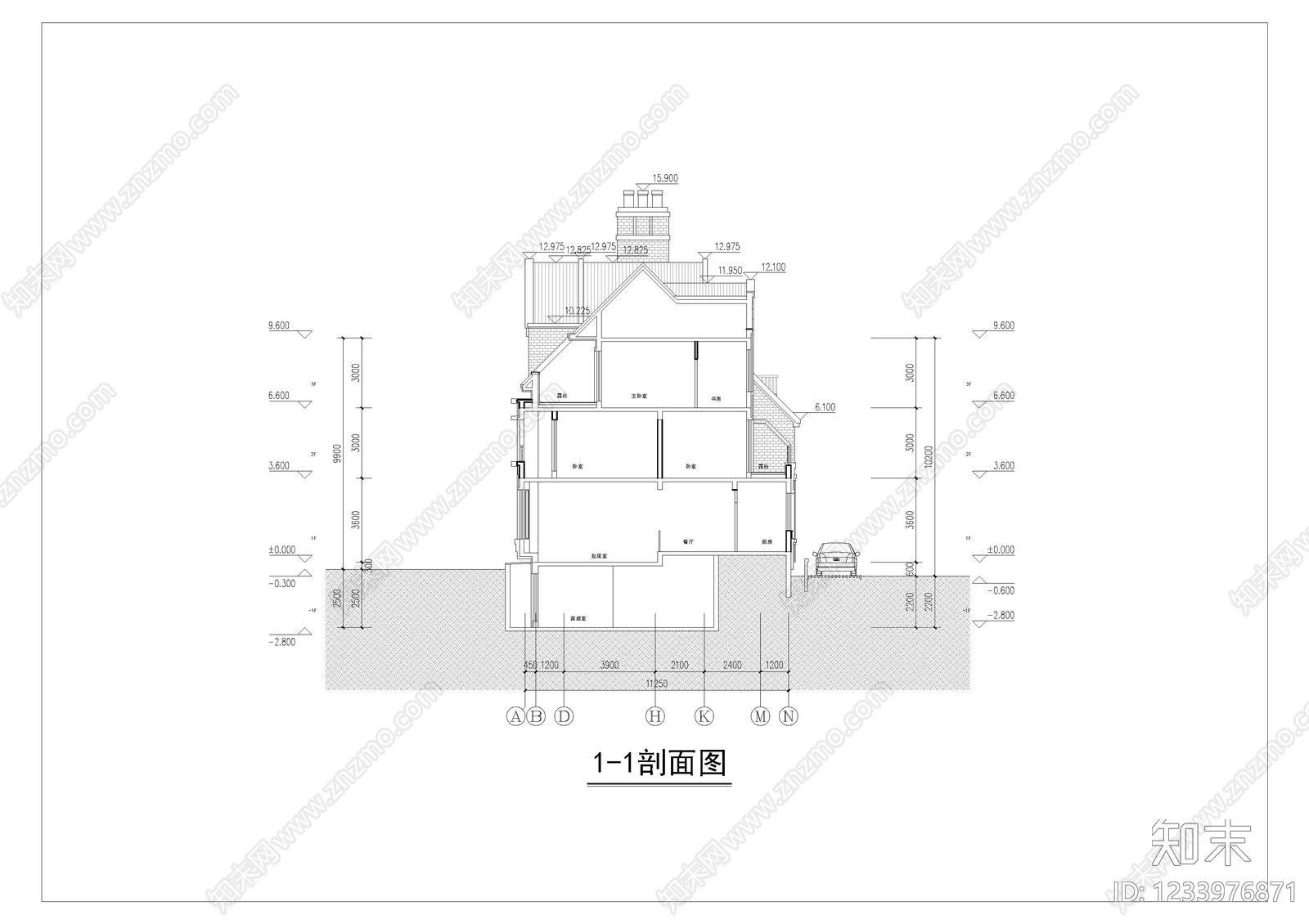 联排住宅cad施工图下载【ID:1233976871】