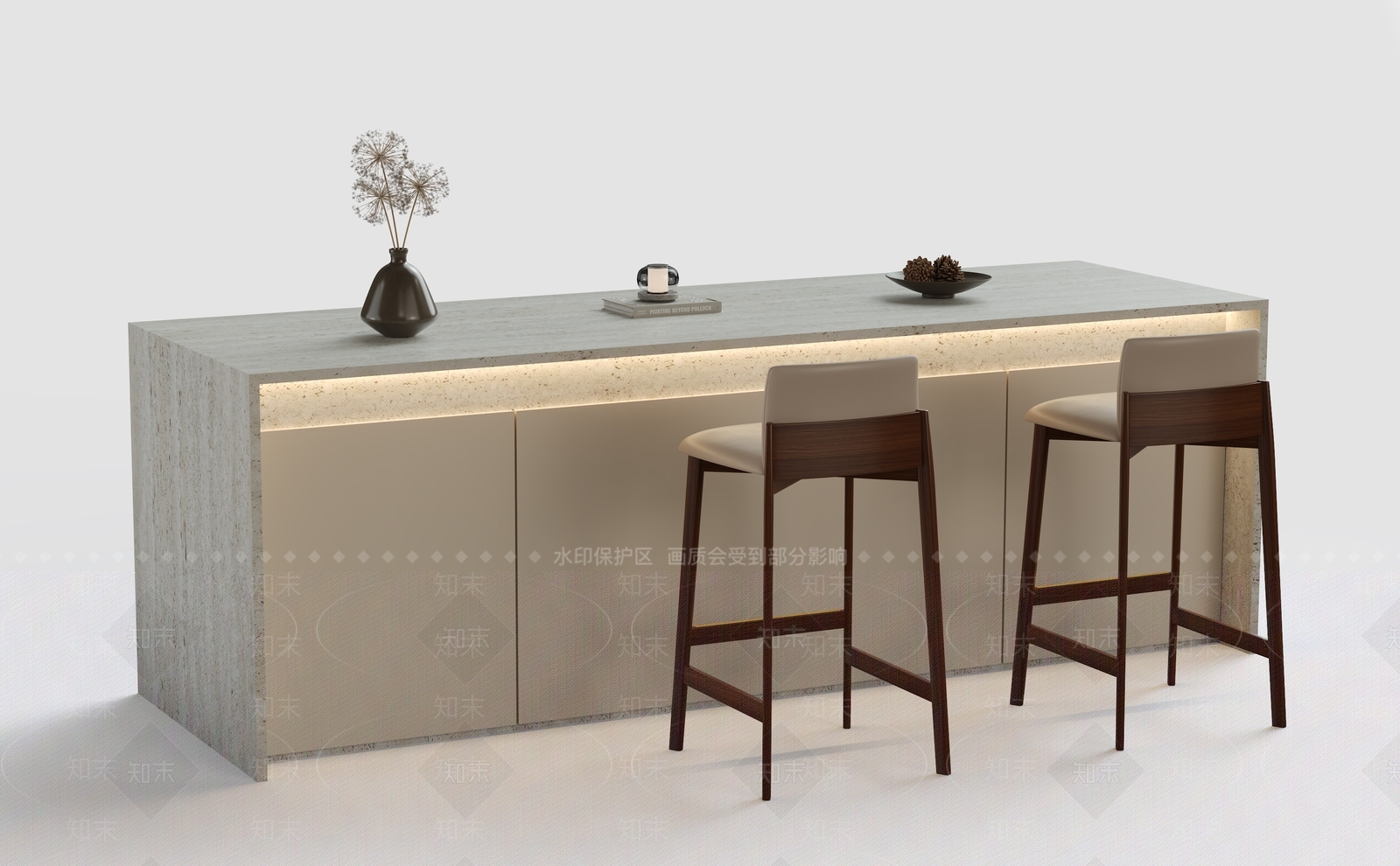 意式极简吧台3D模型下载【ID:1233977571】