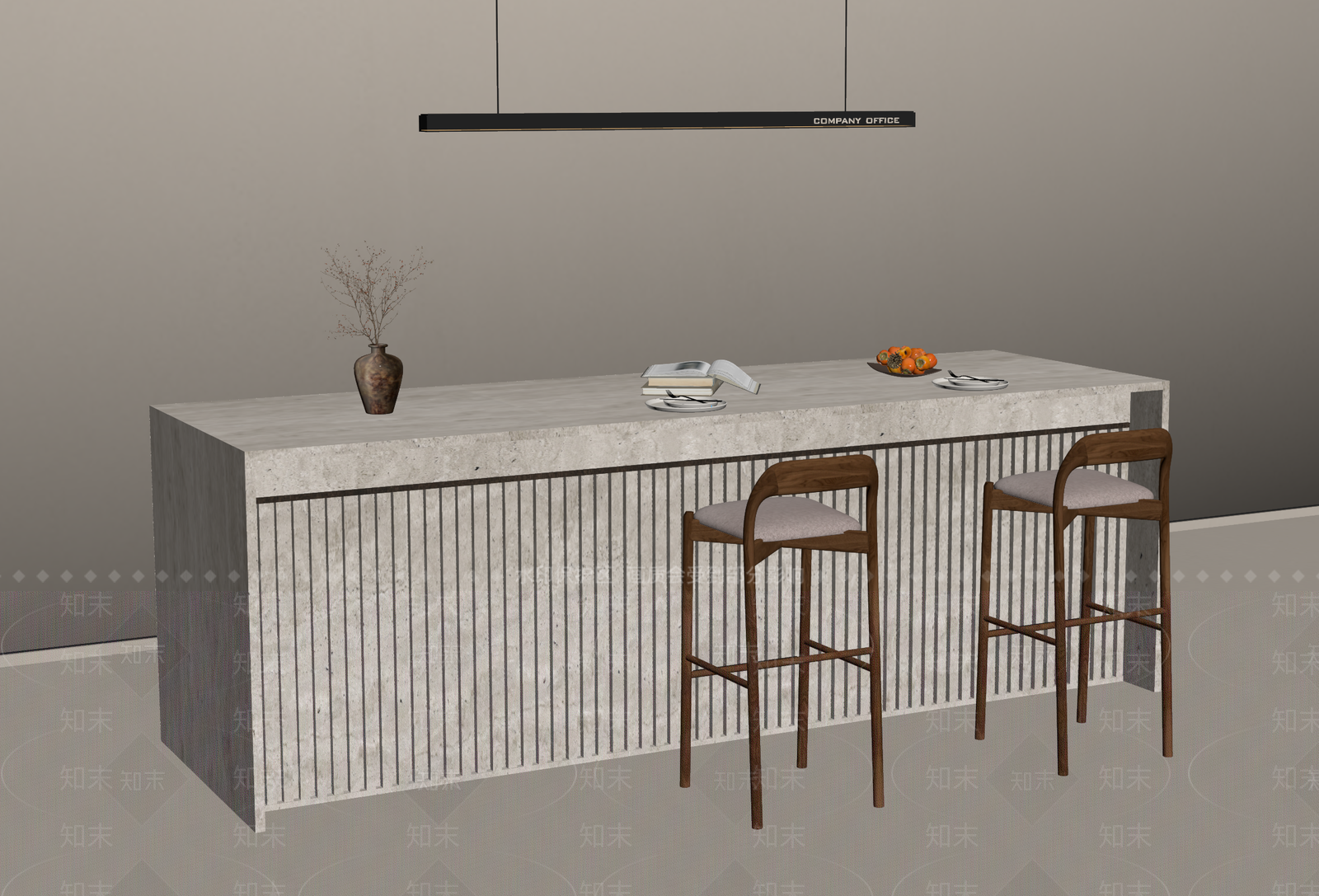 侘寂吧台3D模型下载【ID:1233977517】